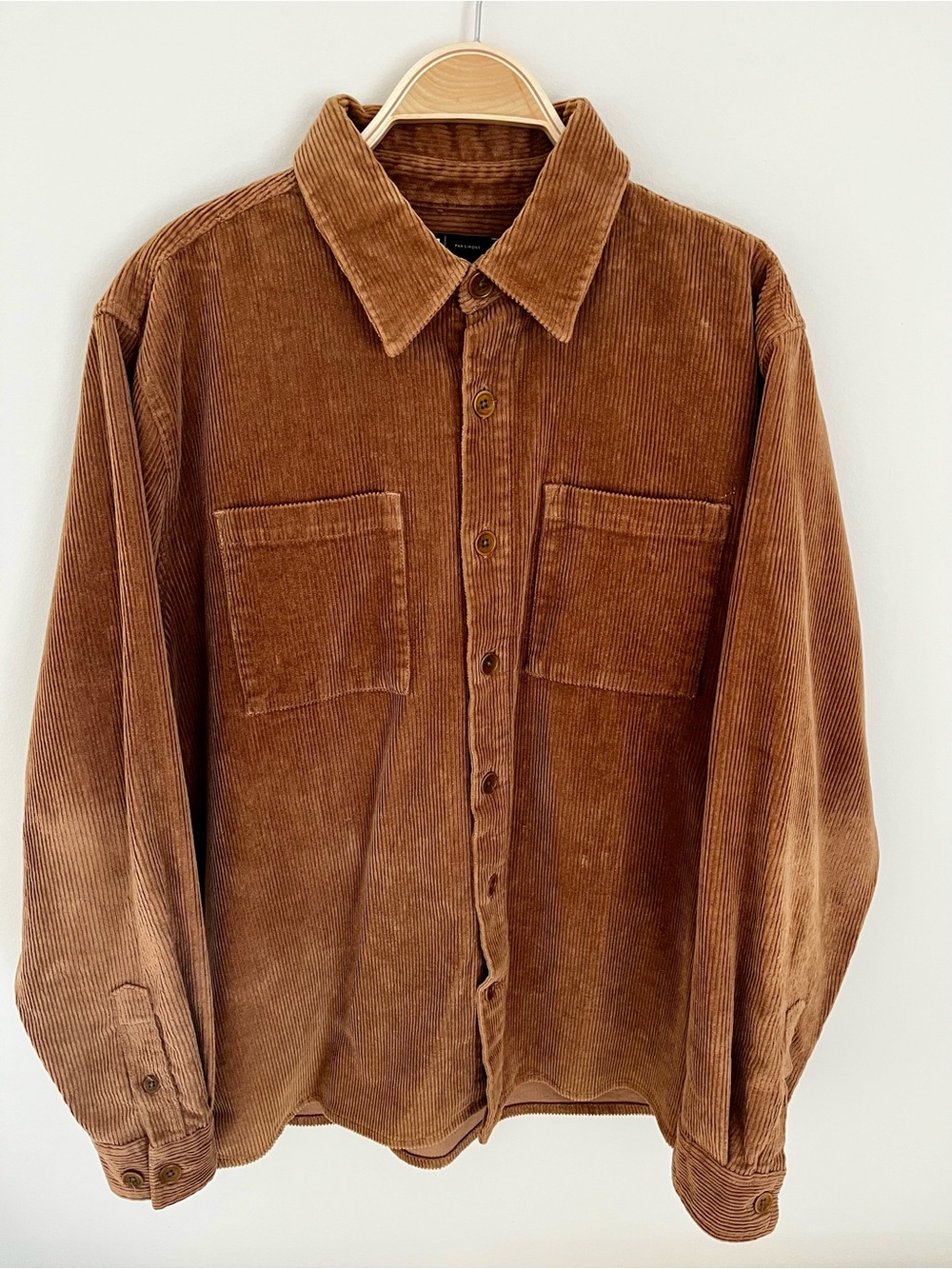 Men's Corduroy Button-Down Shirt — Brown